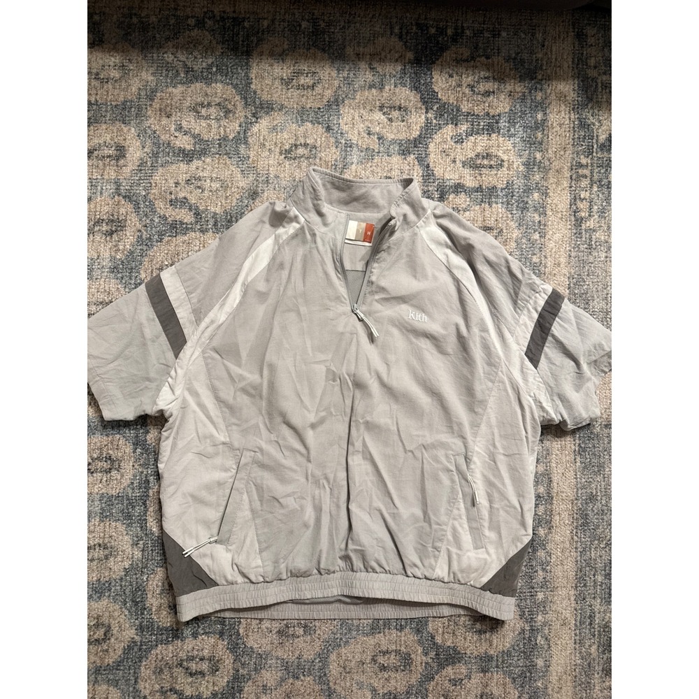 Kith Mixed Micro Cord Linden Retro Quarter Zip Grey Size 2XL Excellent Condition